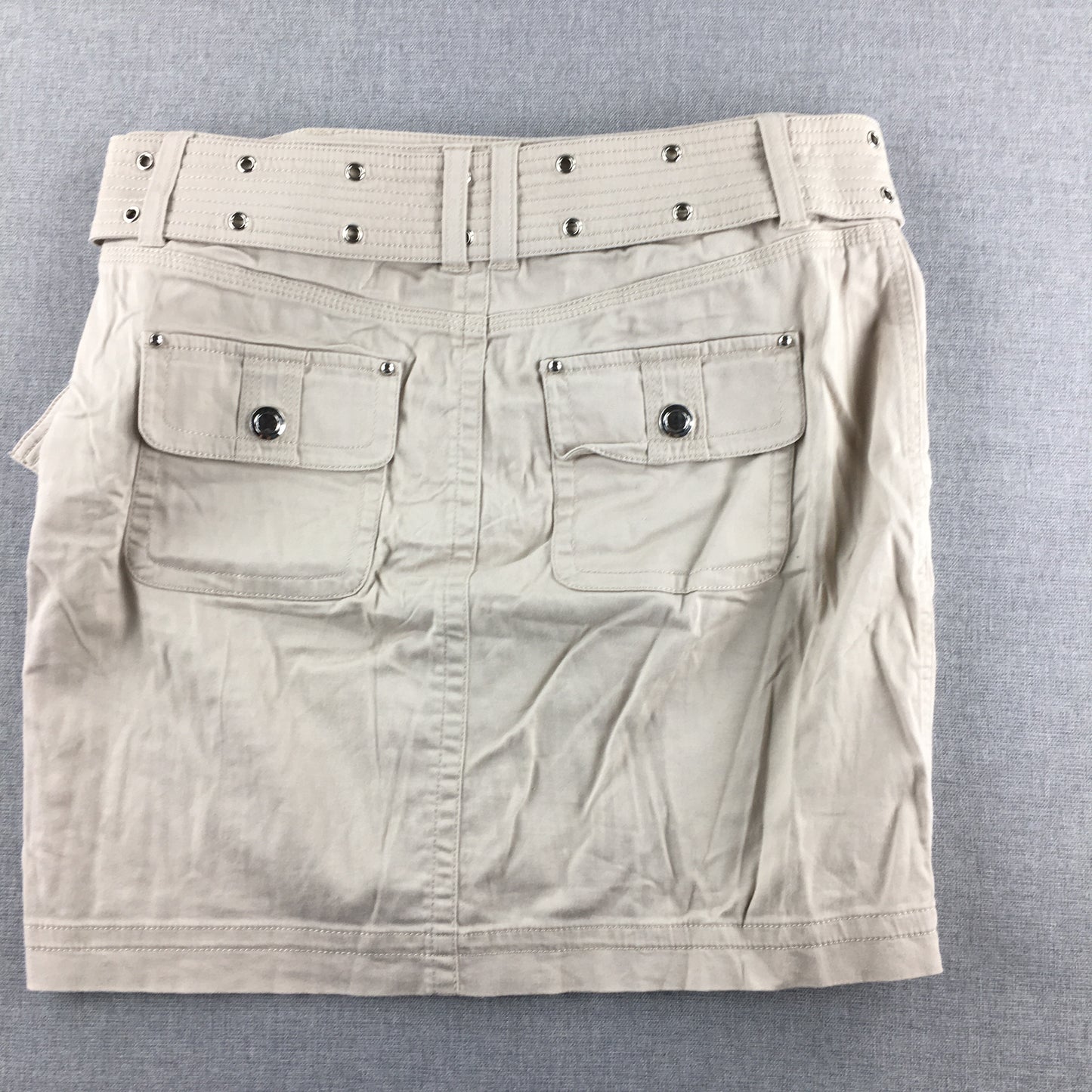 White House Black Market Womens Mini Cargo Skirt Size 0 Light Brown Pockets