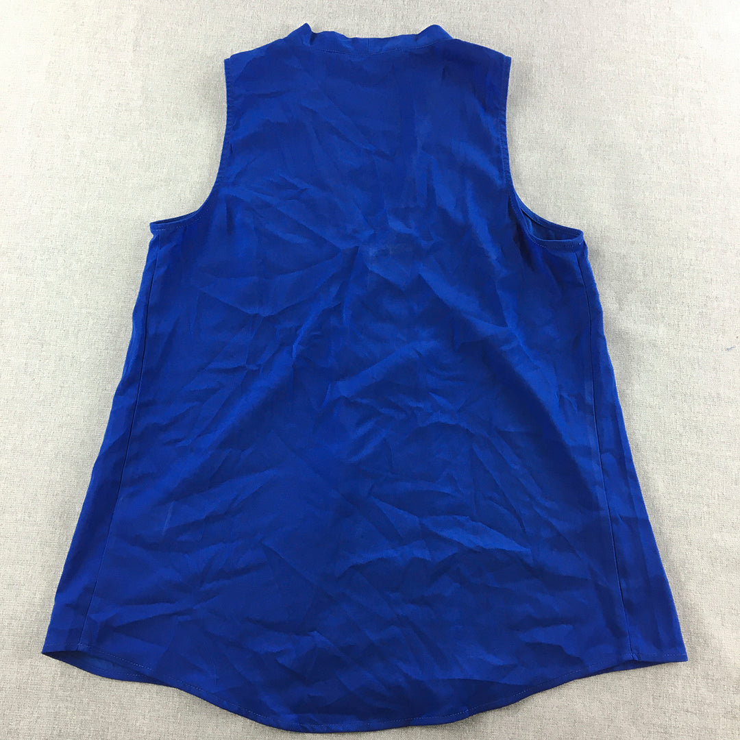 Portmans Womens Tank Top Size 8 Blue Sleeveless Blouse