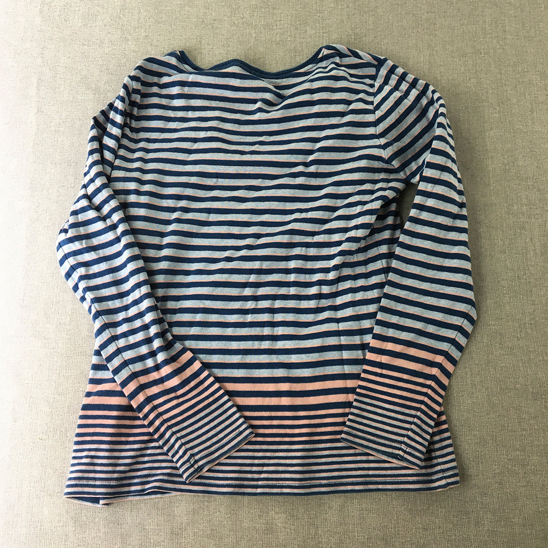 Sportscraft Womens Knit Sweater Size S Blue Striped Long Sleeve Knit Jumper