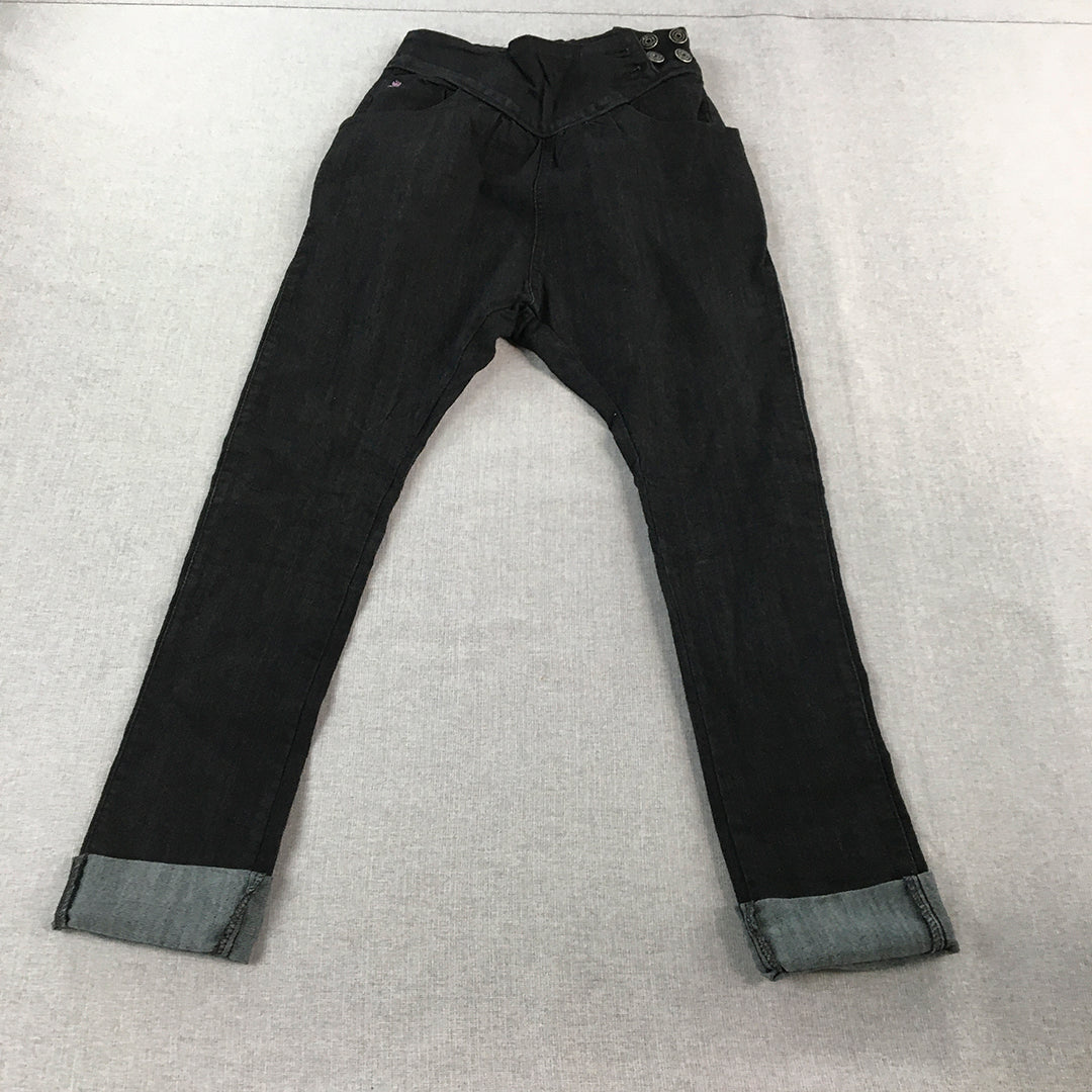 Refuge Womens Skinny Jeans Size 10 Black Dark Wash Denim Pockets