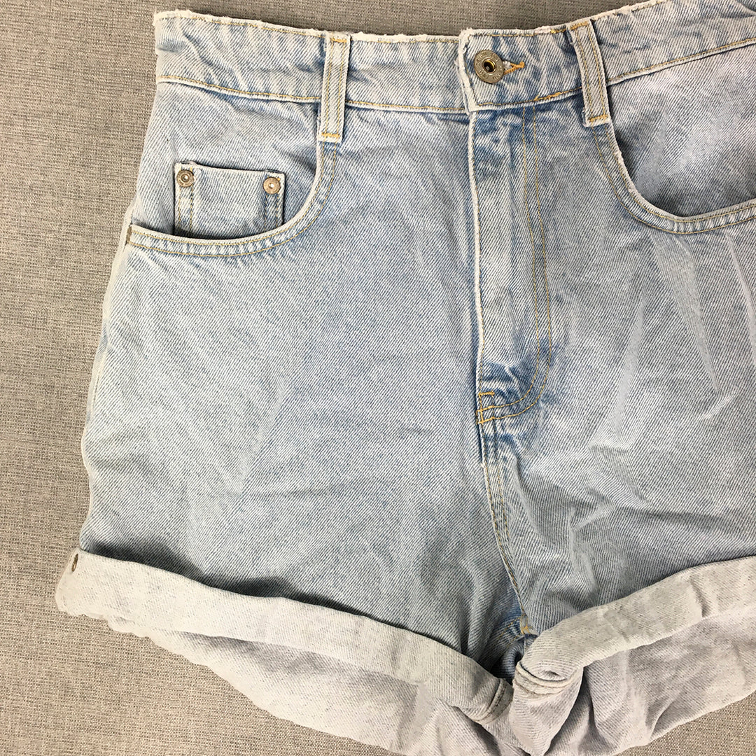 Zara Womens Denim Shorts Size 4 Light Wash Blue Bermuda Jorts