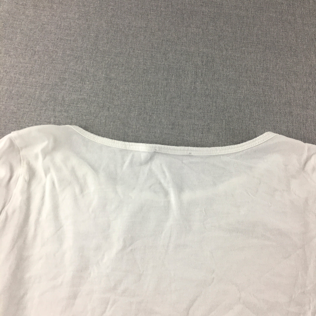 Zara Womens Shirt Size M White Long Sleeve Pullover Top