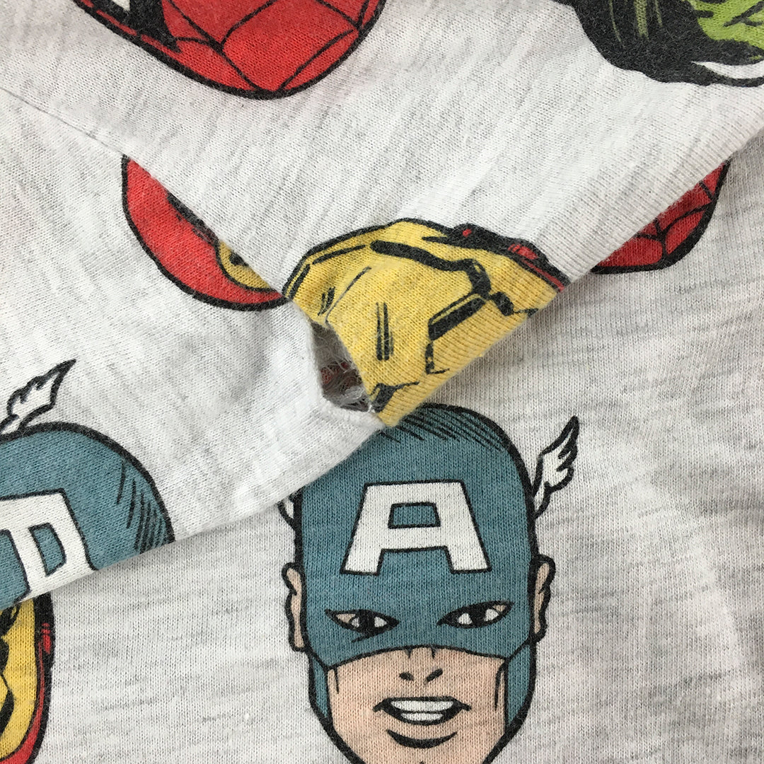 Marvel Kids Boys Top Size 7 White Iron Man The Hulk Spiderman Captain America