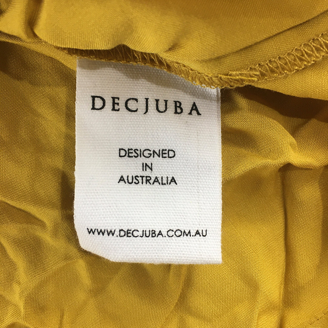 Decjuba Womens Camisole Blouse Size 10 Yellow Sleeveless Top