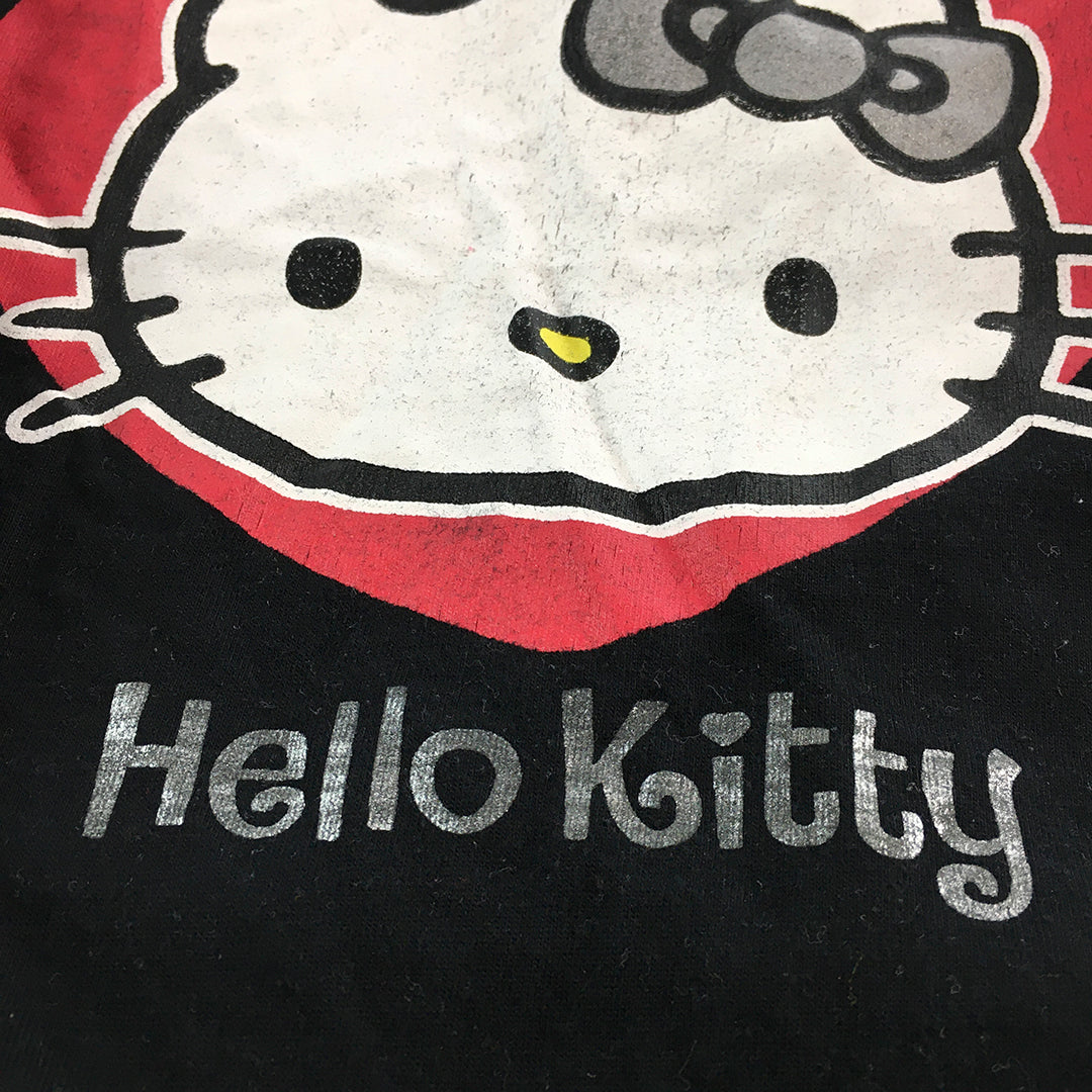 Hello Kitty Kids Girls Tank Top Youth Size M Black Logo Sleeveless Shirt