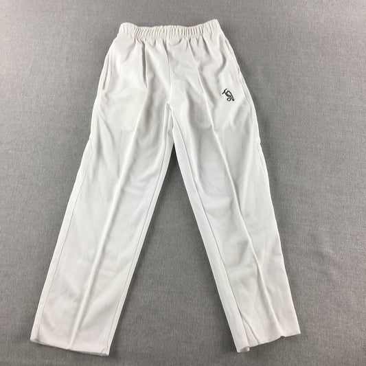 NEW Kookaburra Kids Boys Cricket Pants Size 8 White Pockets Elastic Waist