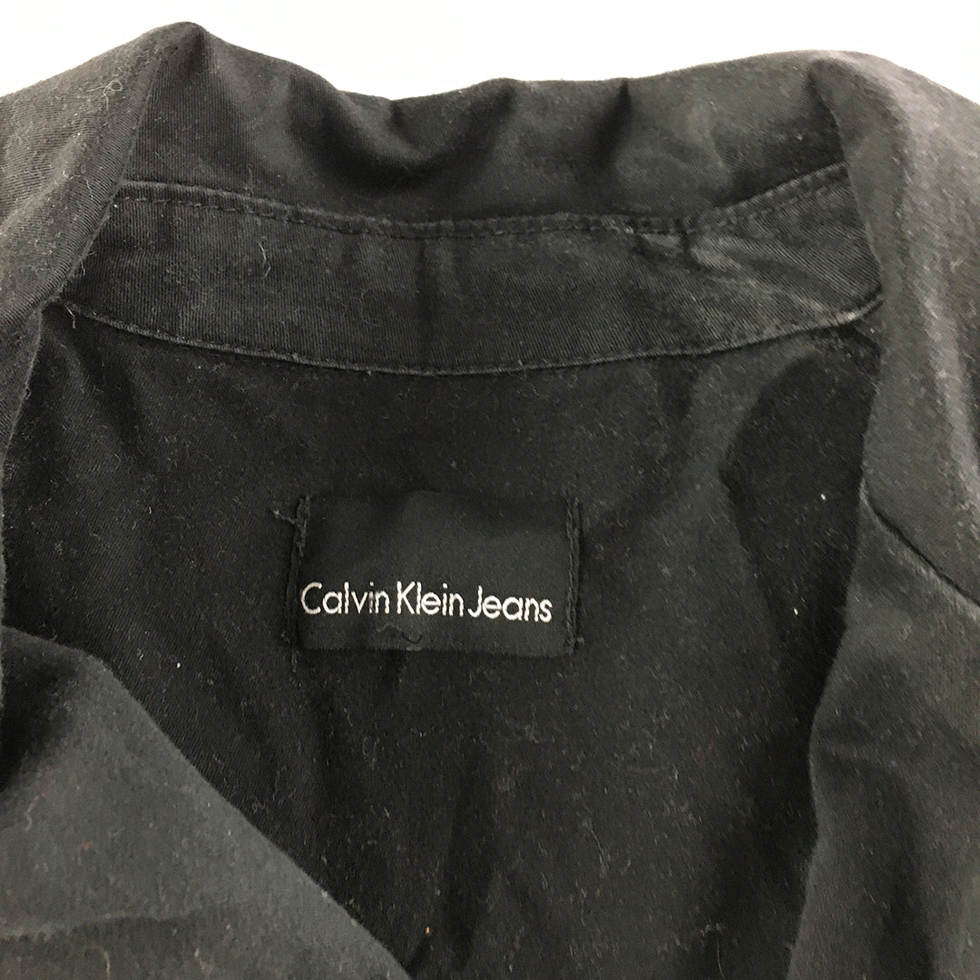 Calvin Klein Jeans Womens Jacket Size S Black Double Breasted Short Coat