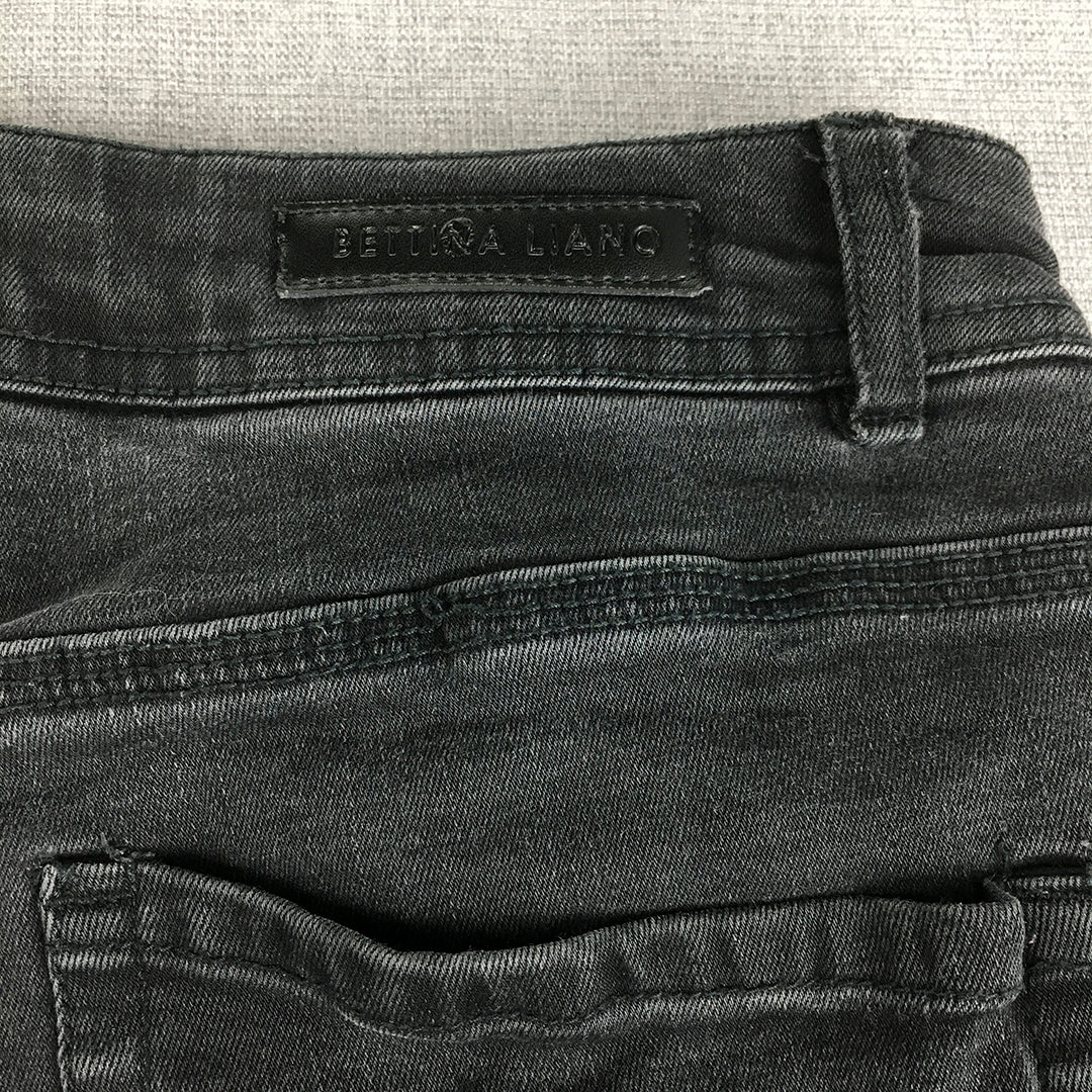 Bettina Liano Womens Skinny Jeans Size 10 Black Stretch Dark Wash Denim