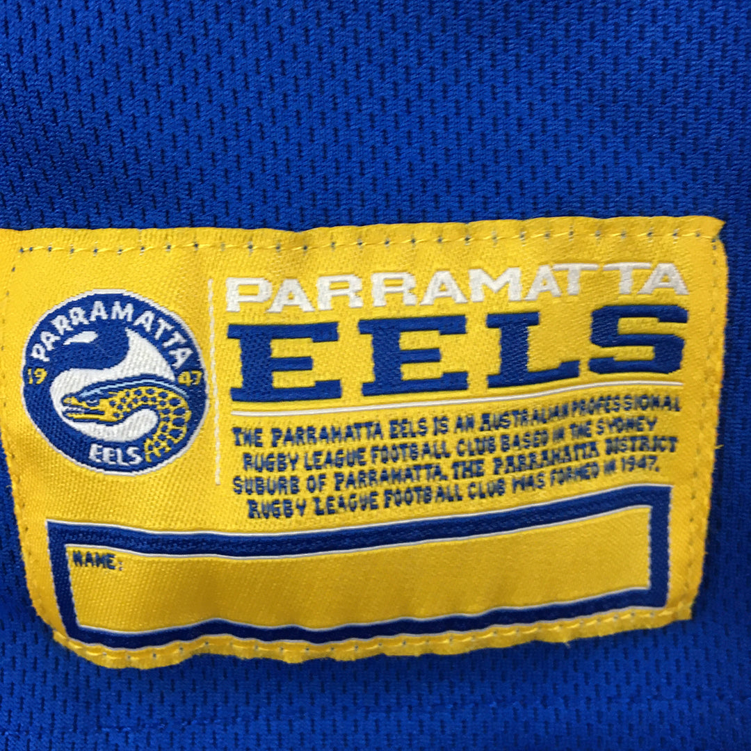 Parramatta Eels Kids Boys Tank Top Size 10 Blue Yellow NRL Rugby League Shirt