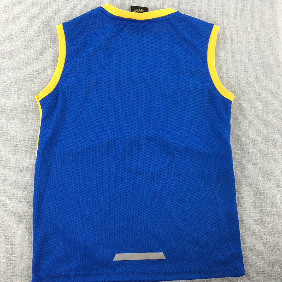 Parramatta Eels Kids Boys Tank Top Size 10 Blue Yellow NRL Rugby League Shirt