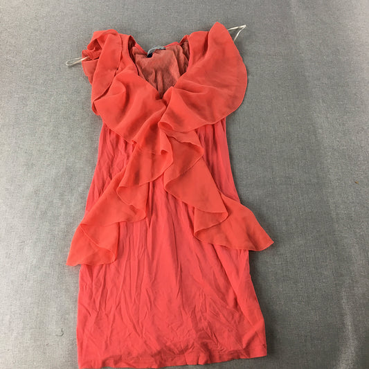 Proposition Womens Mini Dress Size 10 Coral Pink Sleeveless Event Evening