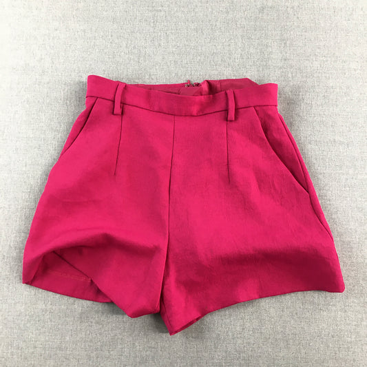 Kookai Womens Shorts Size 38 Pink Pockets Pleated