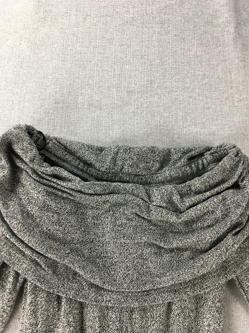 Bardot Womens Sweater Dress Size 6 Grey Knit Roll Neck Mini Long Sleeve