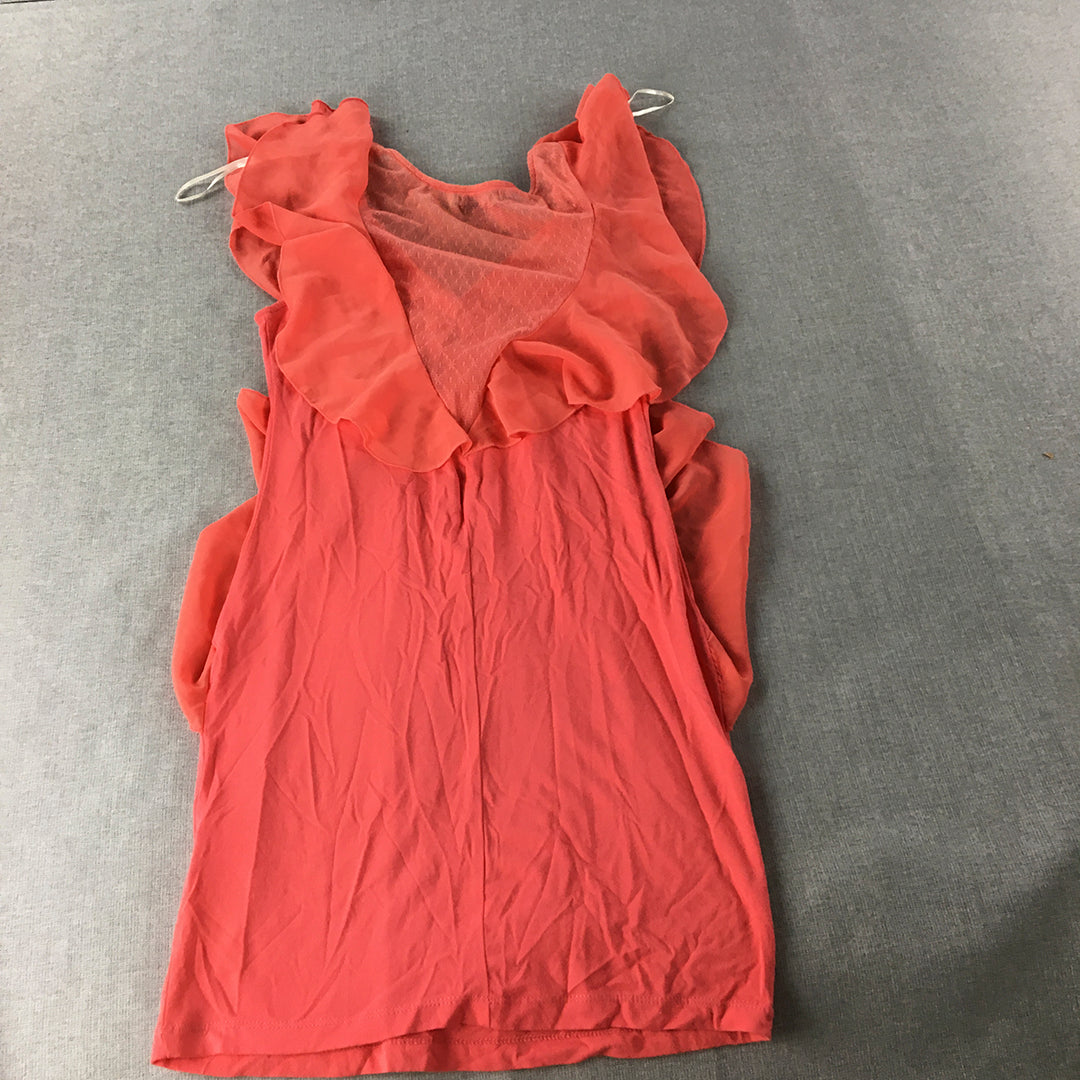 Proposition Womens Mini Dress Size 10 Coral Pink Sleeveless Event Evening