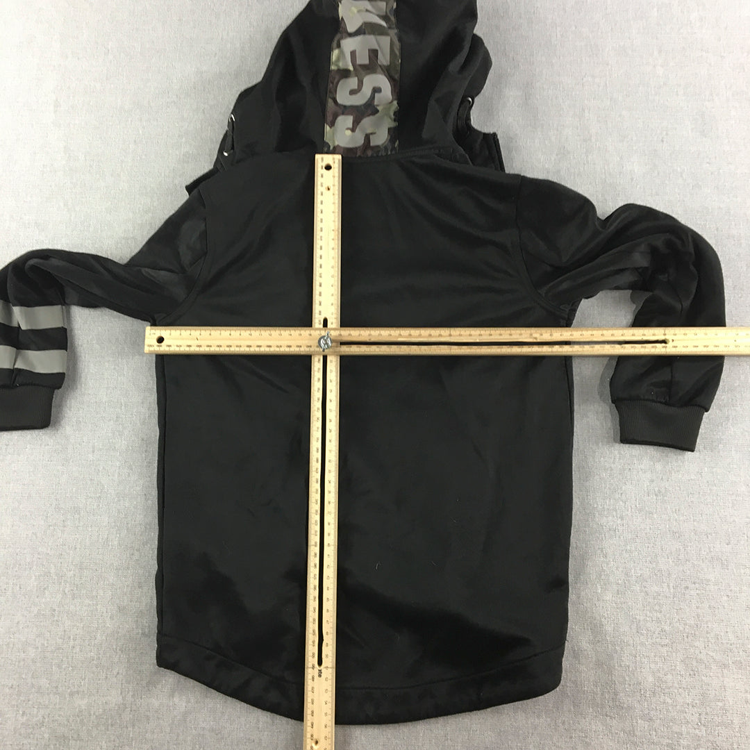 Guess Kids Boys Hoodie Jacket Size 8 Black Zip-Up Windbreaker Coat