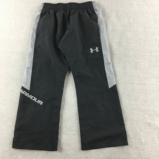 Under Armour Kids Boys Tracksuit Pants Youth Size XS Black Grey Logo Pockets