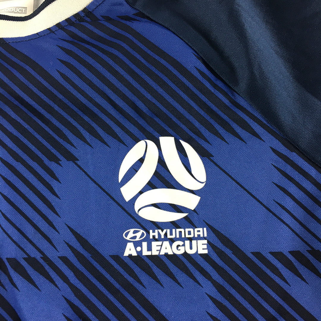 Hyundai A-League Kids Boys T-Shirt Size 14 Blue Football Soccer Jersey