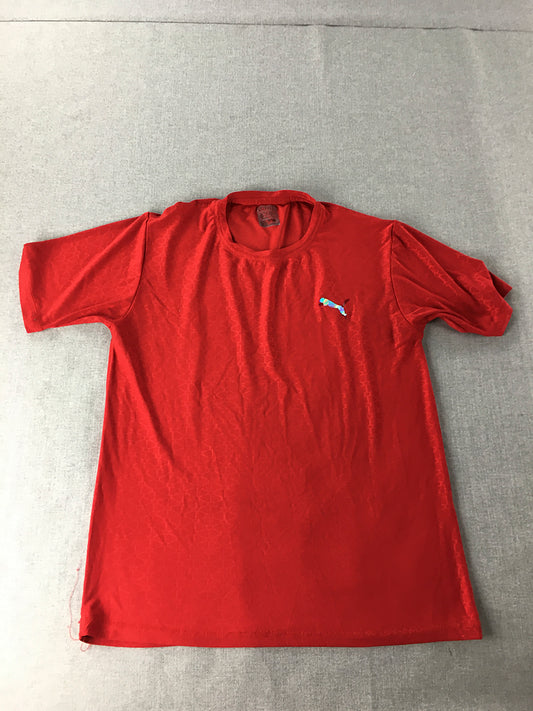 Puma Womens T-Shirt Size M Red Logo Short Sleeve Crew Neck Top