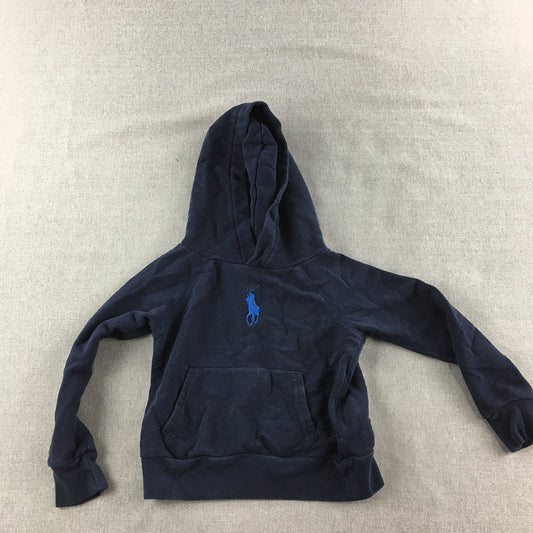 Polo Ralph Lauren Kids Boys Hoodie Sweater Size 5 Blue Big Pony Logo Jumper