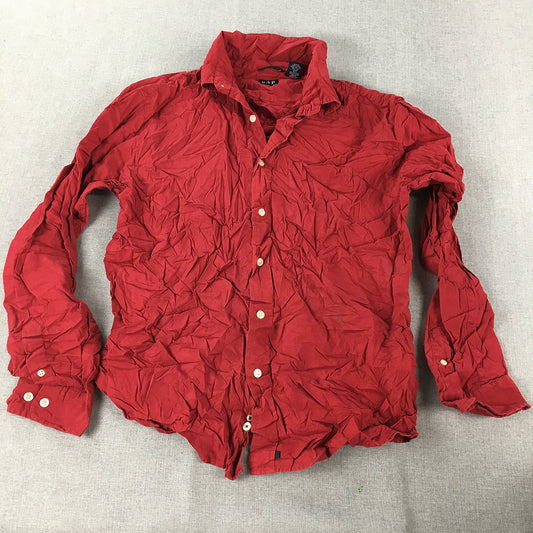 Vintage 90s Gap Mens Shirt Size M Red Long Sleeve Button-Up Collared