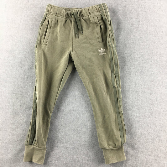 Adidas Kids Boys Tracksuit Pants Size 5 - 6 Years Brown Trefoil Logo Jogger