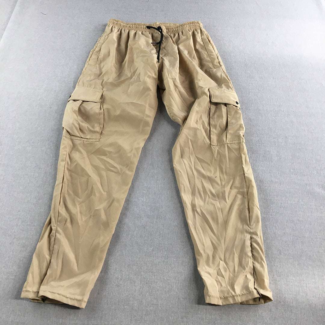 Boohoo Womens Jogger Pants Size 12 Brown Cargo Pockets Drawstring