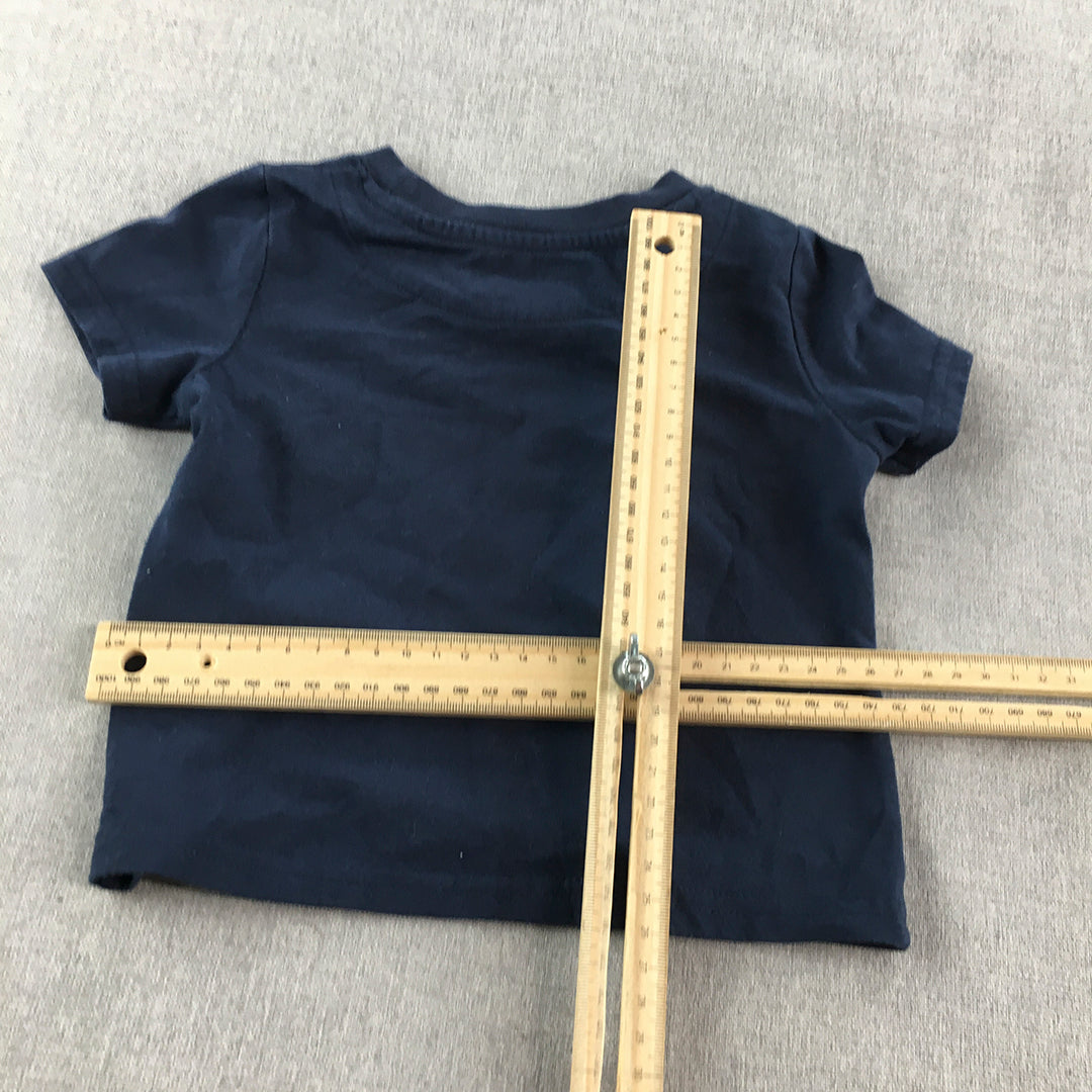 Ben Sherman Baby T-Shirt Size 9 Months Blue Big Logo Short Sleeve Boys