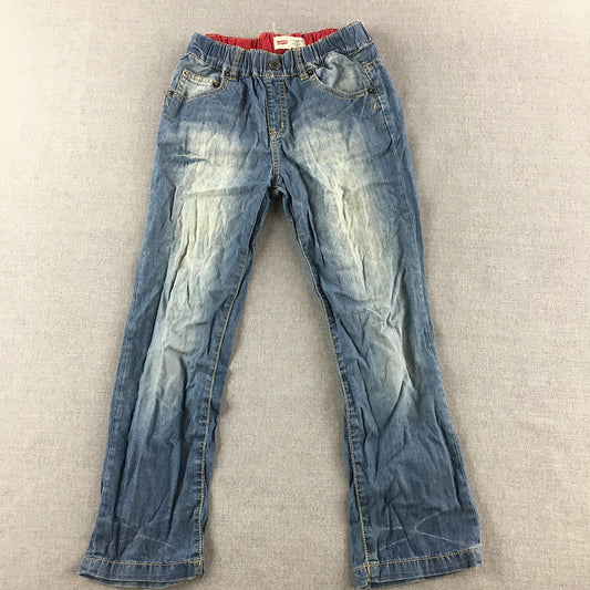 Levi's Kids Boys Jeans Size 6 - 7 Years Blue Light Wash Denim Elastic Waist