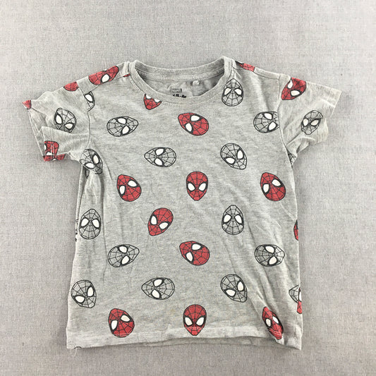 Spiderman Kids Boys T-Shirt Size 6 Grey Short Sleeve Top Marvel