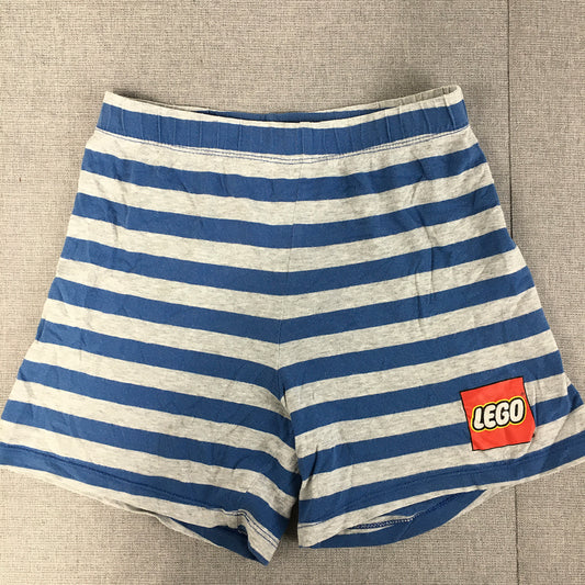 Lego Kids Boys Shorts Size 7 Blue Striped Elastic Waist Logo