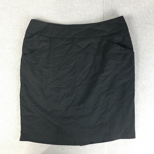 Forcast Womens Pencil Skirt Size 14 Black Midi Straight