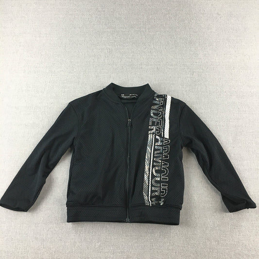 Under Armour Kids Boys Jacket Youth Size XS Black Zip-Up Logo