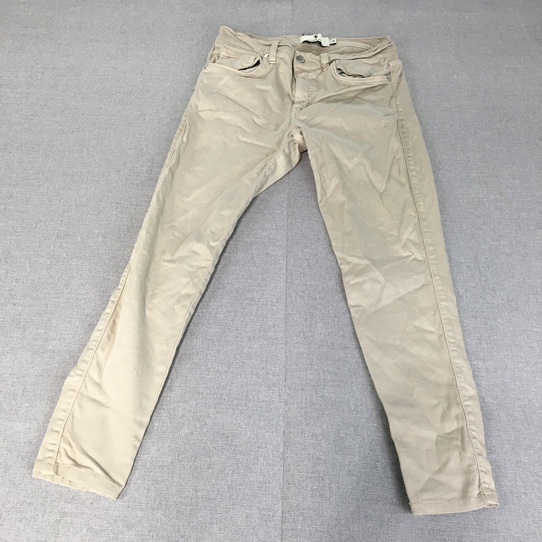 Father Sons Mens Chino Pants Size 32 x 28 Cream Beige Stretch Slim Fit Pockets