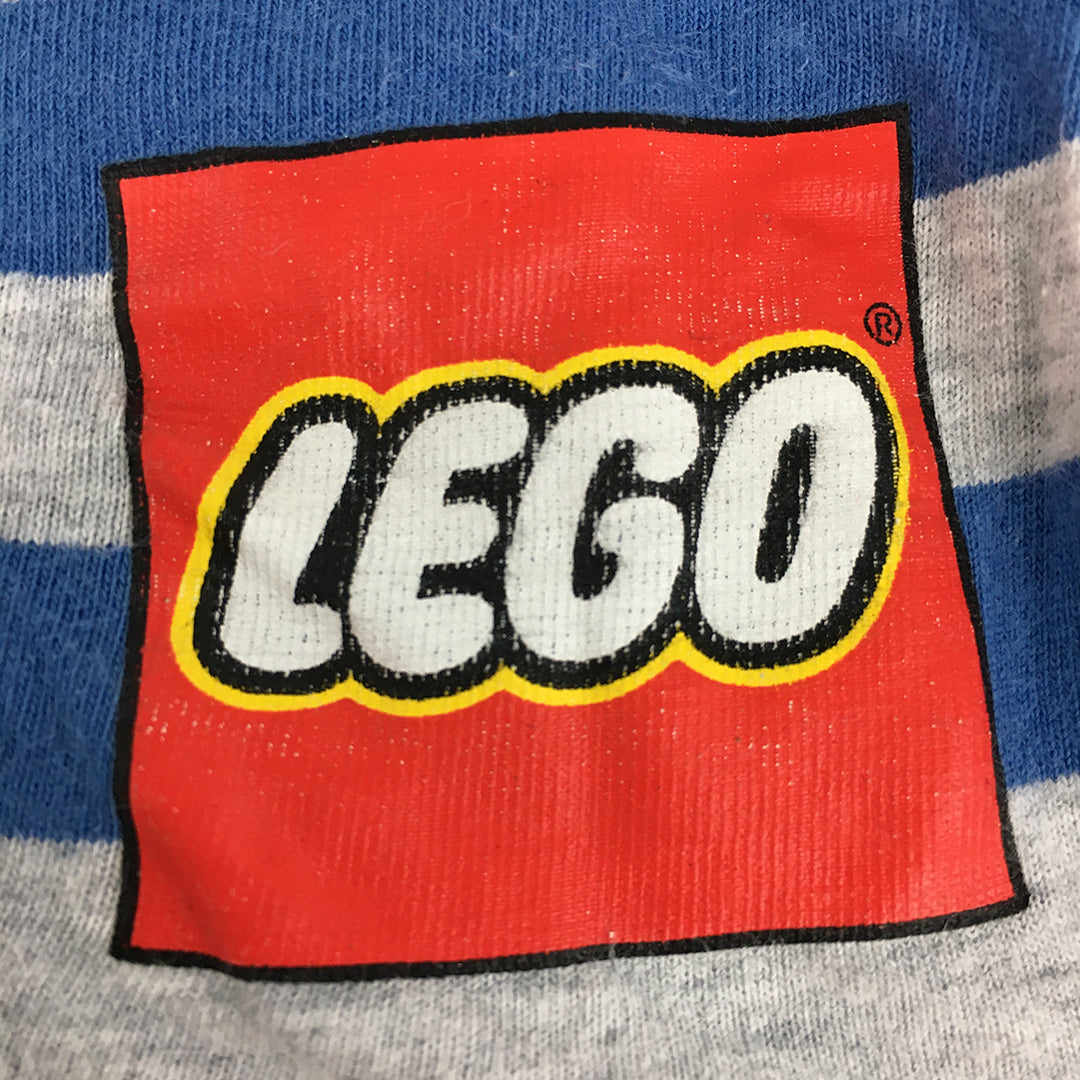 Lego Kids Boys Shorts Size 7 Blue Striped Elastic Waist Logo