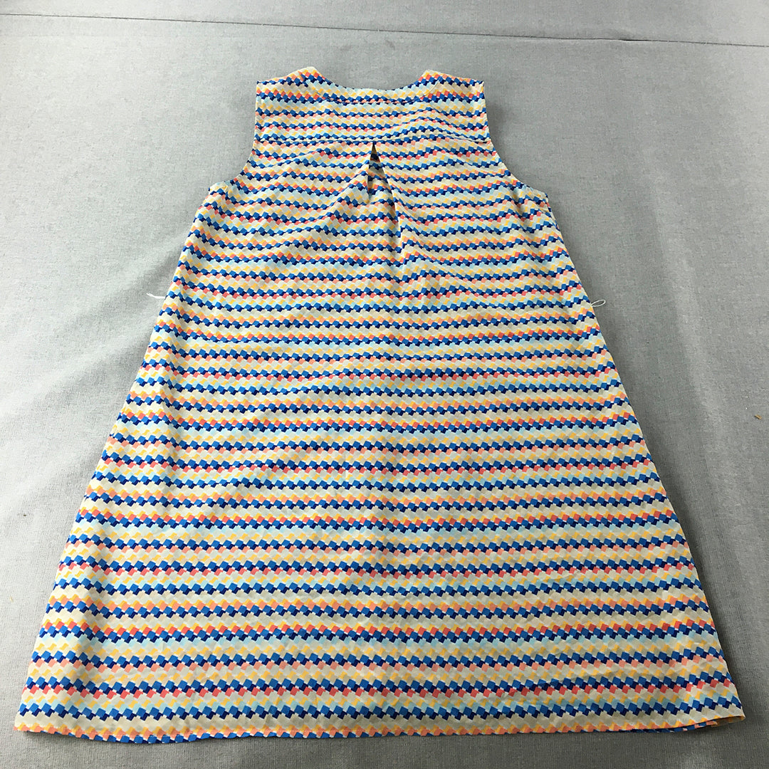 Tommy Hilfiger Womens Shirt Dress Size M Blue Yellow Striped Button Up A-Line