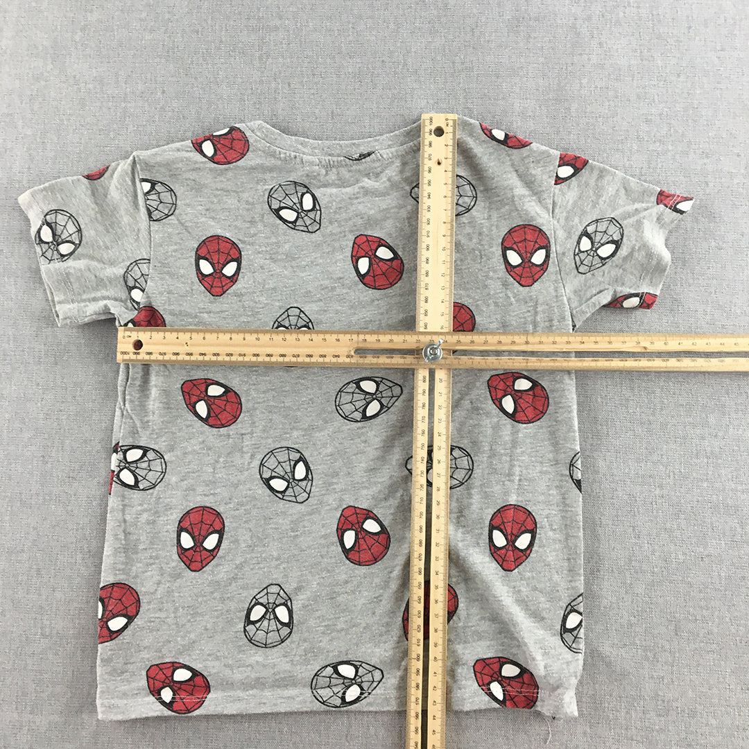 Spiderman Kids Boys T-Shirt Size 6 Grey Short Sleeve Top Marvel