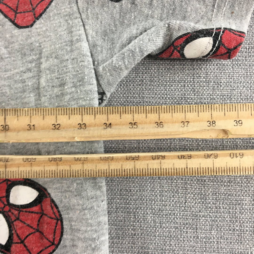 Spiderman Kids Boys T-Shirt Size 6 Grey Short Sleeve Top Marvel