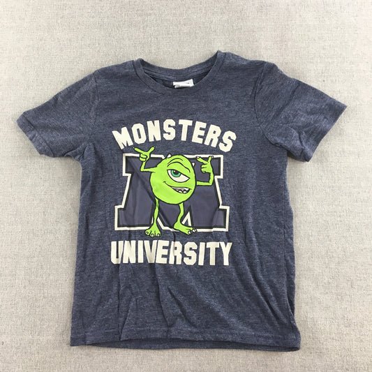 Monsters Inc. Kids Boys T-Shirt Size 5 Blue Mike Wazowski University Dinsey