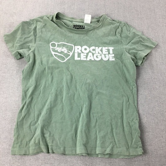 Rocket League Kids Boys T-Shirt Size 12 Green Logo Short Sleeve Videogame Top