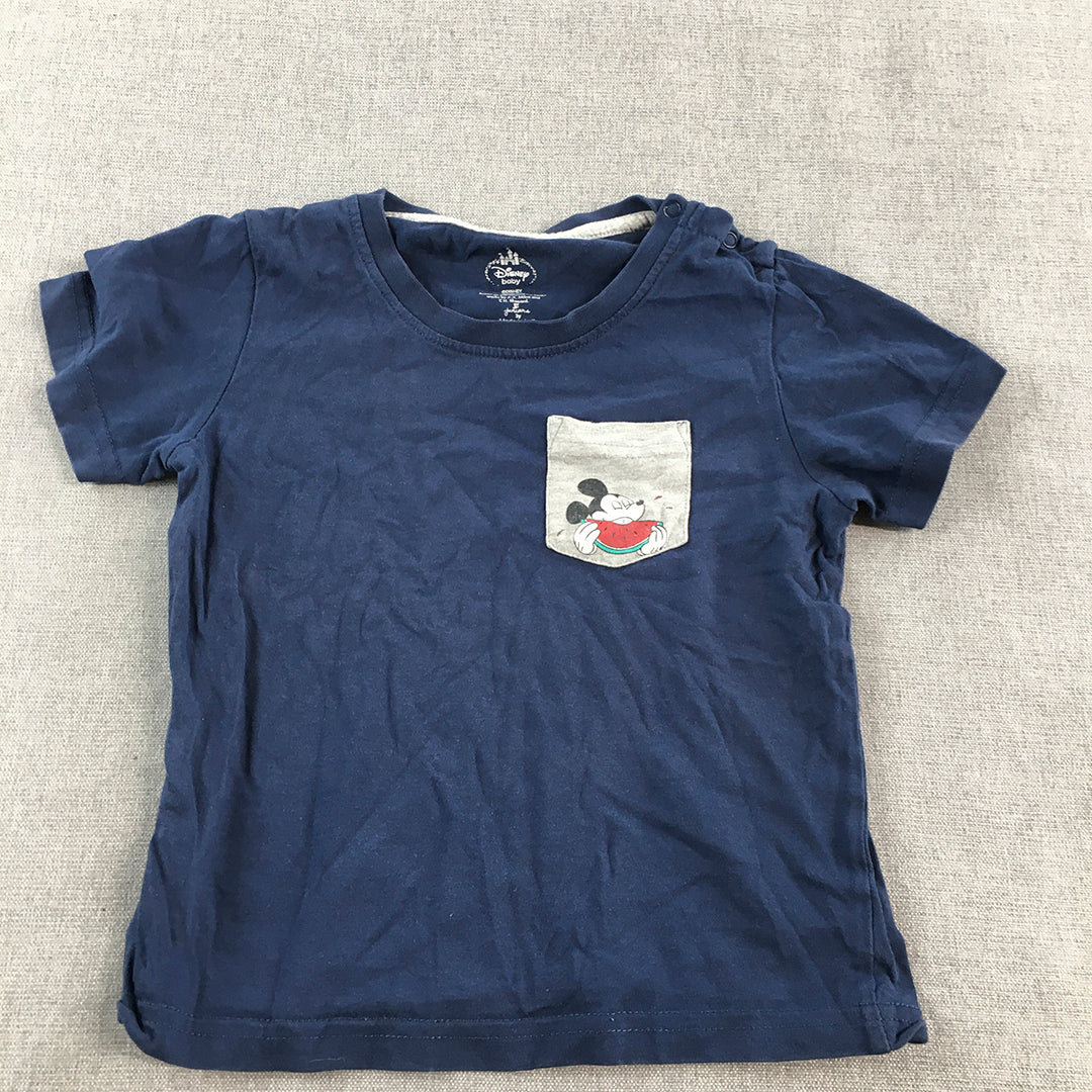 Disney Kids Boys T-Shirt Size 3 Years Toddler Baby Short Sleeve Pocket Top