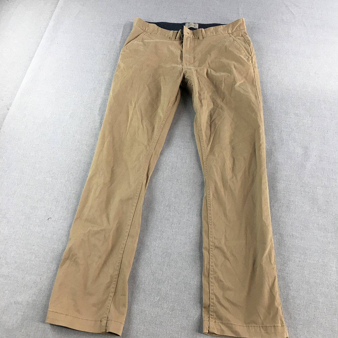 Jachs New York Mens Chino Pants Size 32 Brown Pockets Straight Leg