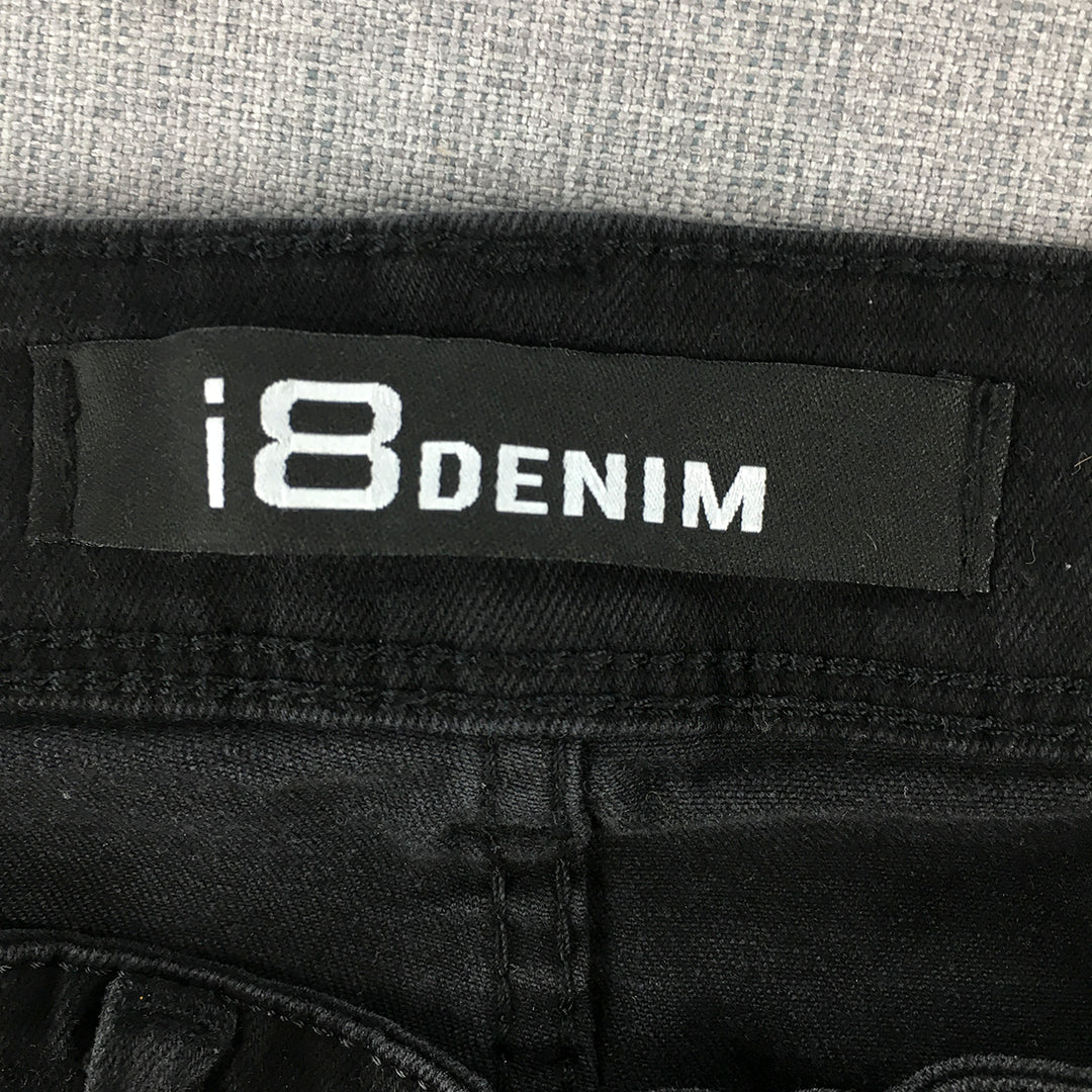 i8 Denim Jeans Size 30 Black Distressed Dark Wash Denim Skinny