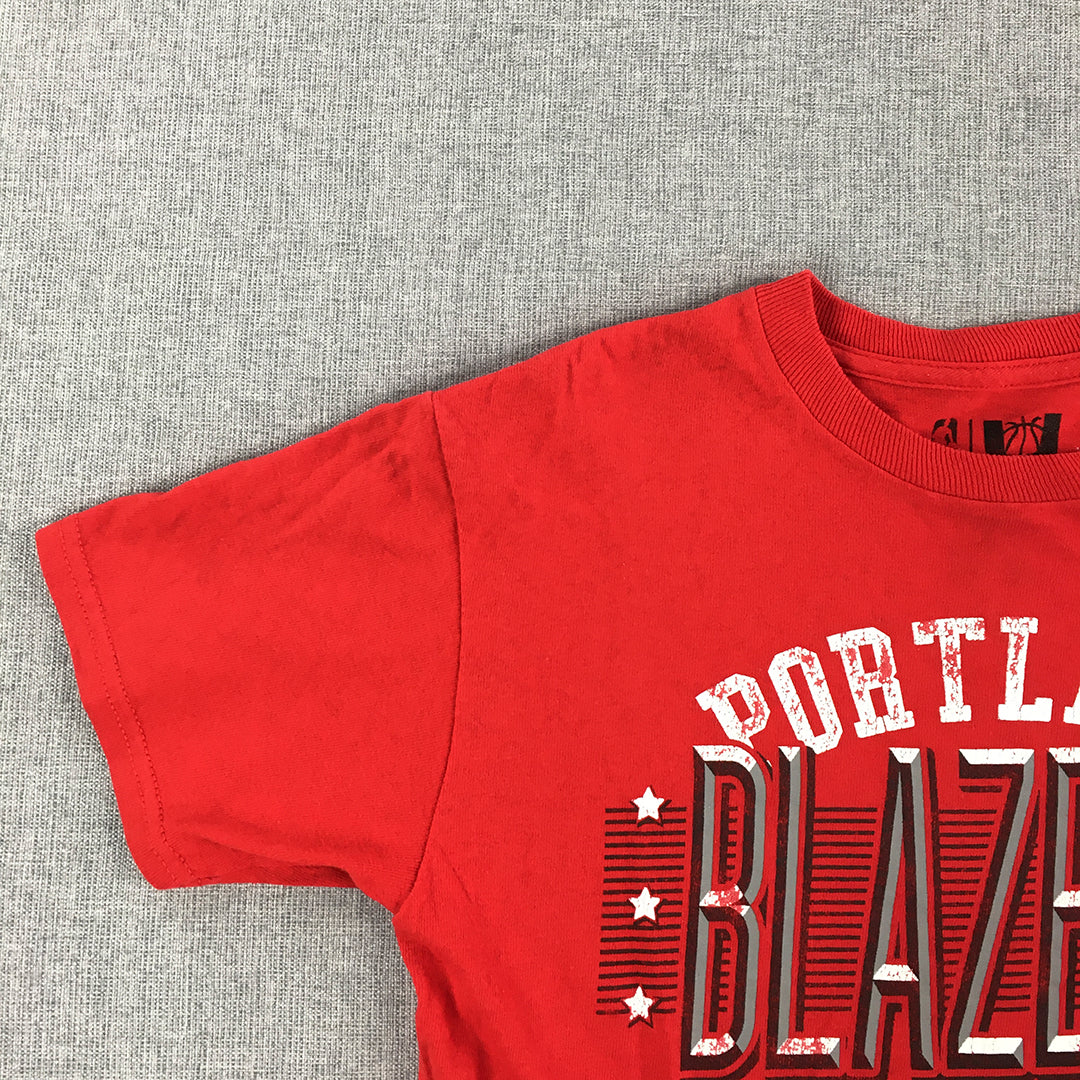 Portland Trail Blazers Kids Boys T-Shirt Youth Size S (10 Years) Red NBA