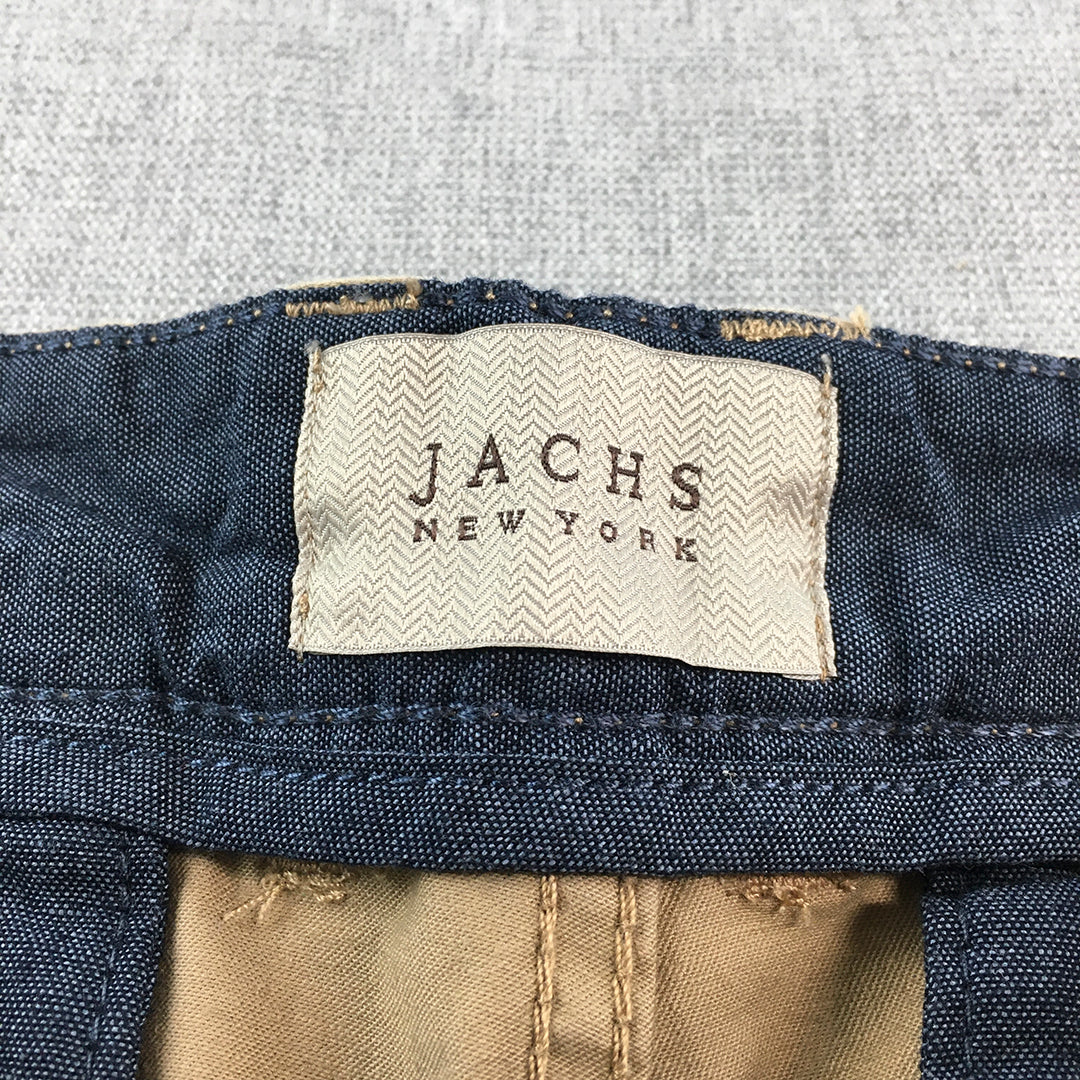 Jachs New York Mens Chino Pants Size 32 Brown Pockets Straight Leg