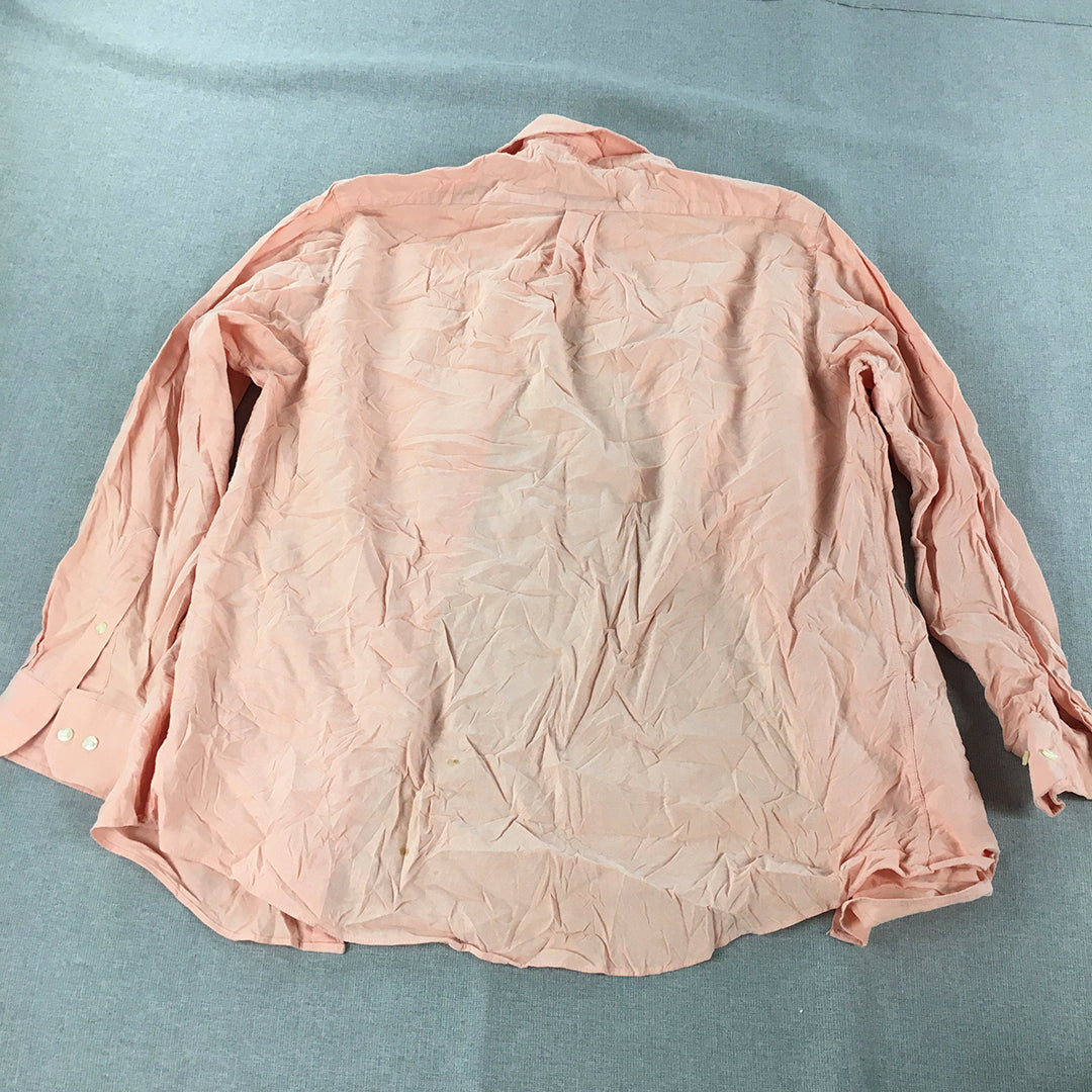 Ralph Lauren Chaps Mens Shirt Size 2XL Pink Button-Up Pocket Classic Fit