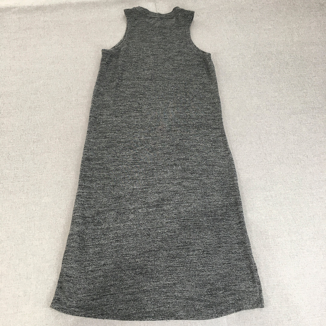 Insight Womens Knit Dress Size 6 Grey Sleeveless A-Line Midi