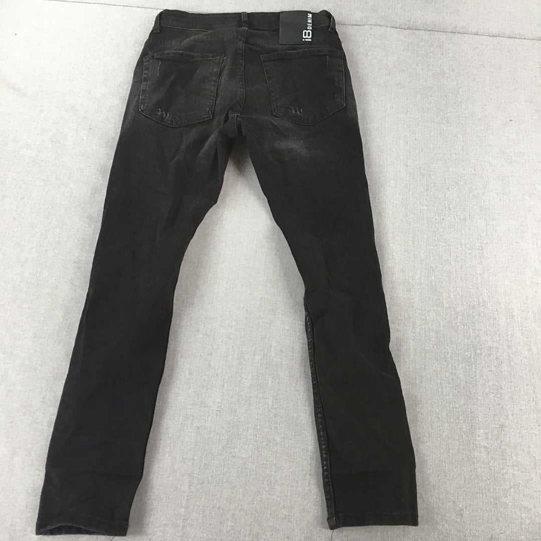 i8 Denim Jeans Size 30 Black Distressed Dark Wash Denim Skinny