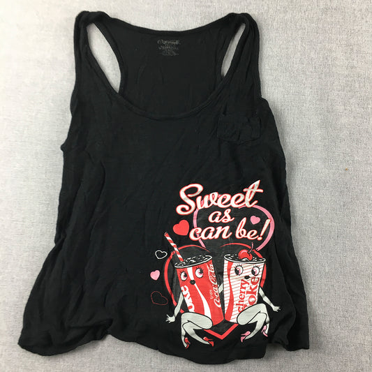 Coca-Cola Womens Tank Top Size XS Black Cherry Coke Sleeveless T-Shirt