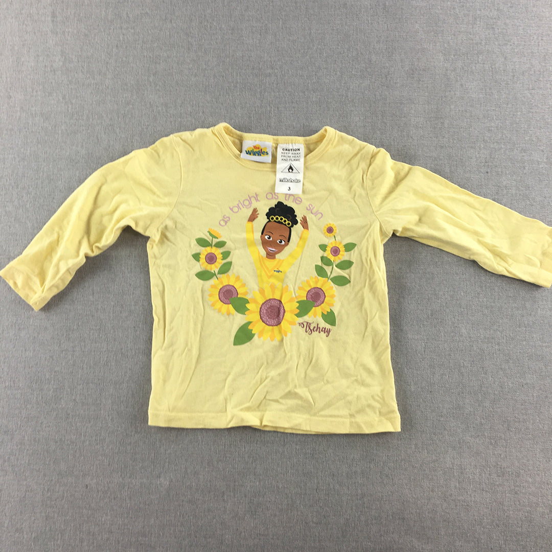 The Wiggles Kids Girls Top Size 3 Yellow Long Sleeve Pullover Shirt