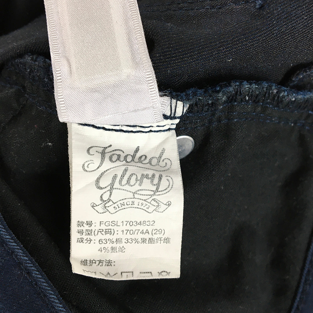 Faded Glory Womens Jeans Size 29 Navy Blue Skinny Stretch Denim